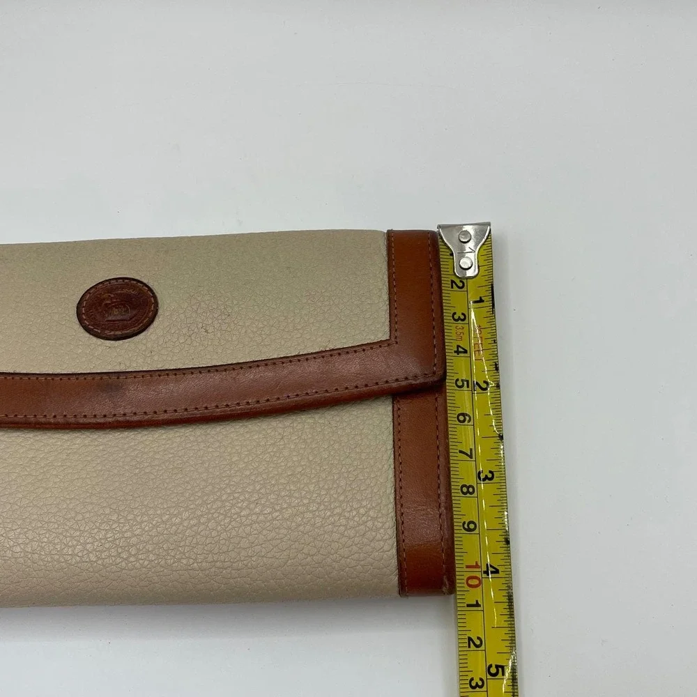 Dooney & Bourke Vintage All Weather Leather Wallet Women Tan Brown Trifold